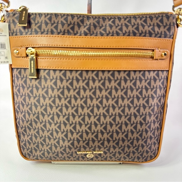NWT Michael Kors Jet Set Charm Long Crossbody Acorn/Brown - Picture 3 of 12